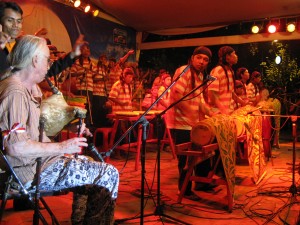 With Madurese group Semut Merah, East Jave Persussion Festival, 2008