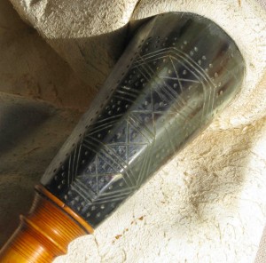 horn chanter stock, carved by Risto Todoroski